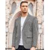 imageCOOFADNY Mens Casual Corduroy Blazer Classic Fit Two Button Sport Coat Fashion Notch Lapel Blazer JacketDark Gray