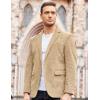 imageCOOFADNY Mens Casual Corduroy Blazer Classic Fit Two Button Sport Coat Fashion Notch Lapel Blazer JacketKhaki
