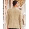 imageCOOFADNY Mens Casual Corduroy Blazer Classic Fit Two Button Sport Coat Fashion Notch Lapel Blazer JacketKhaki