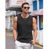 imageCOOFANDY Black Tank Top Men Knit Sleeveless Muscle Tee Shirt Casual Summer Tank Shirts Classic Fit Medium