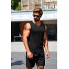 imageCOOFANDY Casual Sleeveless Shirts for Men Cotton V Neck Tank Tops Summer 2 Pack Workout Gym Muscle TeeBlack