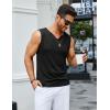 imageCOOFANDY Casual Sleeveless Shirts for Men Cotton V Neck Tank Tops Summer 2 Pack Workout Gym Muscle TeeBlackArmy Green