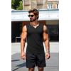 imageCOOFANDY Casual Sleeveless Shirts for Men Cotton V Neck Tank Tops Summer 2 Pack Workout Gym Muscle TeeBlackBlue
