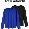 imageCOOFANDY Men 2 Pack Muscle Fitted T Shirt Gym Workout Athletic Long Sleeves TeeBlackBlue
