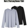 imageCOOFANDY Men 2 Pack Muscle Fitted T Shirt Gym Workout Athletic Long Sleeves TeeBlackGrey Blue