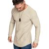 imageCOOFANDY Men 2 Pack Muscle Fitted T Shirt Gym Workout Athletic Long Sleeves TeeBlackKhaki