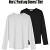 imageCOOFANDY Men 2 Pack Muscle Fitted T Shirt Gym Workout Athletic Long Sleeves TeeBlackWhite