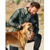 imageCOOFANDY Men Flannel Jackets Full Zip Up Plaid Shirt Shackets Cotton Lightweight Jackets Casual Stylish Fall Jackets 2024Army Green
