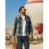 imageCOOFANDY Men Flannel Jackets Full Zip Up Plaid Shirt Shackets Cotton Lightweight Jackets Casual Stylish Fall Jackets 2024Army Green