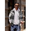 imageCOOFANDY Men Flannel Jackets Full Zip Up Plaid Shirt Shackets Cotton Lightweight Jackets Casual Stylish Fall Jackets 2024Grey