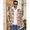 imageCOOFANDY Men Flannel Jackets Full Zip Up Plaid Shirt Shackets Cotton Lightweight Jackets Casual Stylish Fall Jackets 2024Khaki