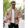 imageCOOFANDY Men Flannel Jackets Full Zip Up Plaid Shirt Shackets Cotton Lightweight Jackets Casual Stylish Fall Jackets 2024Khaki