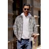 imageCOOFANDY Men Flannel Jackets Full Zip Up Plaid Shirt Shackets Cotton Lightweight Jackets Casual Stylish Fall Jackets 2024Light Grey