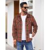 imageCOOFANDY Men Flannel Jackets Full Zip Up Plaid Shirt Shackets Cotton Lightweight Jackets Casual Stylish Fall Jackets 2024Orange