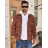 imageCOOFANDY Men Flannel Jackets Full Zip Up Plaid Shirt Shackets Cotton Lightweight Jackets Casual Stylish Fall Jackets 2024Orange