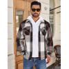 imageCOOFANDY Men Flannel Jackets Full Zip Up Plaid Shirt Shackets Cotton Lightweight Jackets Casual Stylish Fall Jackets 2024OrangeWhite