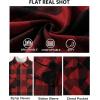imageCOOFANDY Men Flannel Jackets Full Zip Up Plaid Shirt Shackets Cotton Lightweight Jackets Casual Stylish Fall Jackets 2024Red