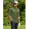 imageCOOFANDY Men Polo Shirts Short Sleeve Quick Drying Athletic Collared Golf Shirts Moisture Wicking TeesArmy Green