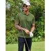 imageCOOFANDY Men Polo Shirts Short Sleeve Quick Drying Athletic Collared Golf Shirts Moisture Wicking TeesArmy Green