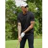 imageCOOFANDY Men Polo Shirts Short Sleeve Quick Drying Athletic Collared Golf Shirts Moisture Wicking TeesBlack