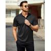 imageCOOFANDY Men Polo Shirts Short Sleeve Quick Drying Athletic Collared Golf Shirts Moisture Wicking TeesBlack