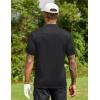 imageCOOFANDY Men Polo Shirts Short Sleeve Quick Drying Athletic Collared Golf Shirts Moisture Wicking TeesBlack