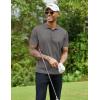 imageCOOFANDY Men Polo Shirts Short Sleeve Quick Drying Athletic Collared Golf Shirts Moisture Wicking TeesDark Grey