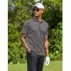 imageCOOFANDY Men Polo Shirts Short Sleeve Quick Drying Athletic Collared Golf Shirts Moisture Wicking TeesDark Grey