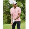 imageCOOFANDY Men Polo Shirts Short Sleeve Quick Drying Athletic Collared Golf Shirts Moisture Wicking TeesDark Pink