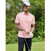 imageCOOFANDY Men Polo Shirts Short Sleeve Quick Drying Athletic Collared Golf Shirts Moisture Wicking TeesDark Pink