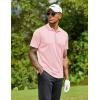 imageCOOFANDY Men Polo Shirts Short Sleeve Quick Drying Athletic Collared Golf Shirts Moisture Wicking TeesDark Pink