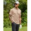 imageCOOFANDY Men Polo Shirts Short Sleeve Quick Drying Athletic Collared Golf Shirts Moisture Wicking TeesKhaki