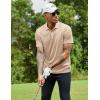 imageCOOFANDY Men Polo Shirts Short Sleeve Quick Drying Athletic Collared Golf Shirts Moisture Wicking TeesKhaki