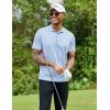 imageCOOFANDY Men Polo Shirts Short Sleeve Quick Drying Athletic Collared Golf Shirts Moisture Wicking TeesLight Blue