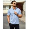 imageCOOFANDY Men Polo Shirts Short Sleeve Quick Drying Athletic Collared Golf Shirts Moisture Wicking TeesLight Blue