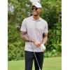 imageCOOFANDY Men Polo Shirts Short Sleeve Quick Drying Athletic Collared Golf Shirts Moisture Wicking TeesLight Grey