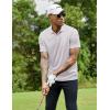 imageCOOFANDY Men Polo Shirts Short Sleeve Quick Drying Athletic Collared Golf Shirts Moisture Wicking TeesLight Grey
