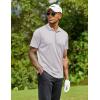 imageCOOFANDY Men Polo Shirts Short Sleeve Quick Drying Athletic Collared Golf Shirts Moisture Wicking TeesLight Grey