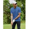 imageCOOFANDY Men Polo Shirts Short Sleeve Quick Drying Athletic Collared Golf Shirts Moisture Wicking TeesNavy