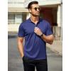 imageCOOFANDY Men Polo Shirts Short Sleeve Quick Drying Athletic Collared Golf Shirts Moisture Wicking TeesNavy Blue