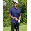 imageCOOFANDY Men Polo Shirts Short Sleeve Quick Drying Athletic Collared Golf Shirts Moisture Wicking TeesNavy Blue