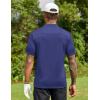 imageCOOFANDY Men Polo Shirts Short Sleeve Quick Drying Athletic Collared Golf Shirts Moisture Wicking TeesNavy Blue