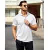 imageCOOFANDY Men Polo Shirts Short Sleeve Quick Drying Athletic Collared Golf Shirts Moisture Wicking TeesWhite
