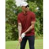 imageCOOFANDY Men Polo Shirts Short Sleeve Quick Drying Athletic Collared Golf Shirts Moisture Wicking TeesWine Red