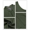 imageCOOFANDY Men Tank Top Cotton Linen Beach Sleeveless Shirt Lace Up Bohemian Hippie Renaissance Pirate Kilt Medieval TunicArmy Green