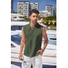 imageCOOFANDY Men Tank Top Cotton Linen Beach Sleeveless Shirt Lace Up Bohemian Hippie Renaissance Pirate Kilt Medieval TunicArmy Green