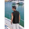 imageCOOFANDY Men Tank Top Cotton Linen Beach Sleeveless Shirt Lace Up Bohemian Hippie Renaissance Pirate Kilt Medieval TunicBlack