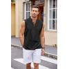 imageCOOFANDY Men Tank Top Cotton Linen Beach Sleeveless Shirt Lace Up Bohemian Hippie Renaissance Pirate Kilt Medieval TunicBlack