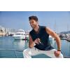 imageCOOFANDY Men Tank Top Cotton Linen Beach Sleeveless Shirt Lace Up Bohemian Hippie Renaissance Pirate Kilt Medieval TunicBlue