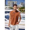 imageCOOFANDY Men Tank Top Cotton Linen Beach Sleeveless Shirt Lace Up Bohemian Hippie Renaissance Pirate Kilt Medieval TunicBrick Red